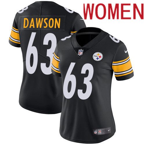 Women Pittsburgh Steelers #63 Dermontti Dawson Nike Black Vapor Limited NFL Jersey
